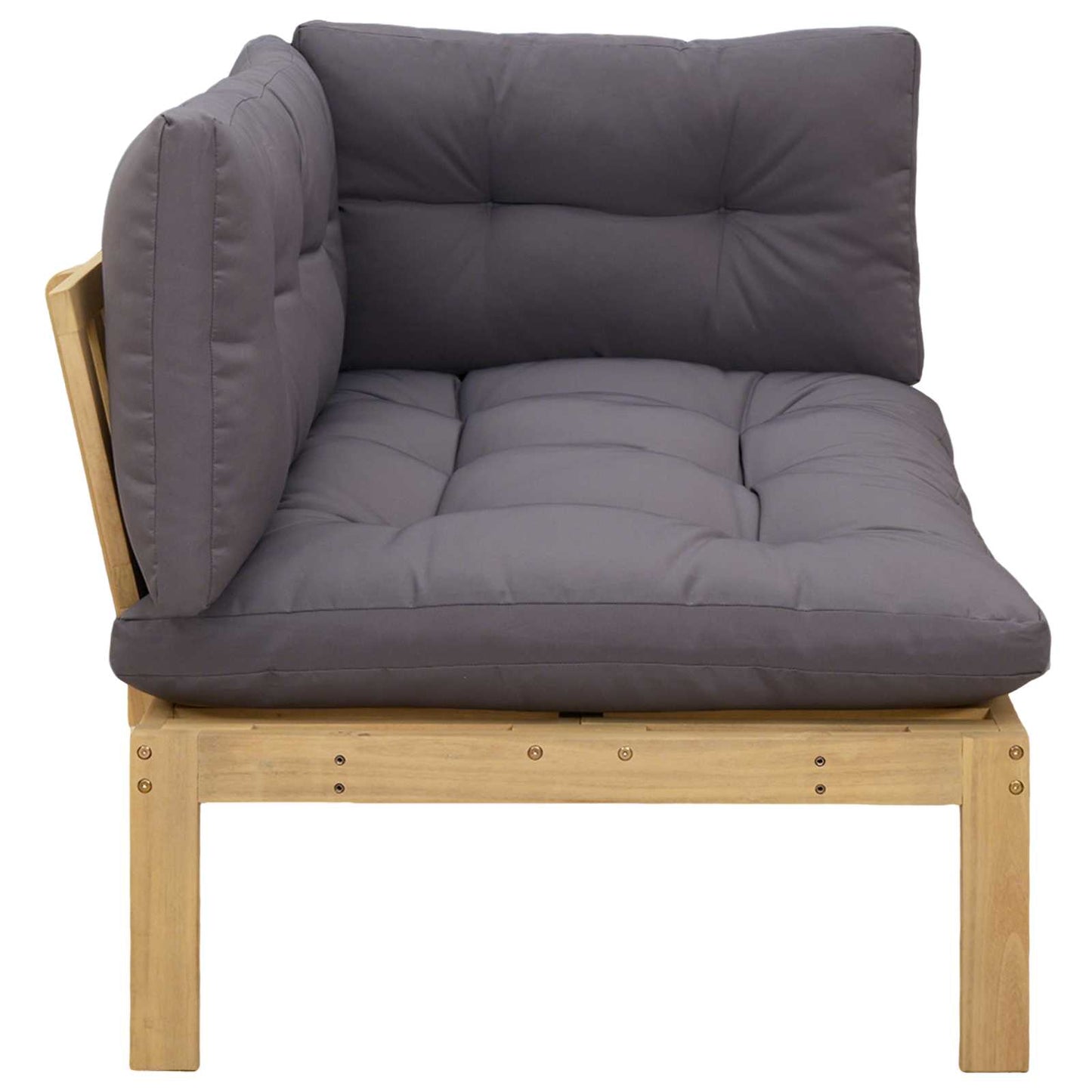 Hoekstoffe Licht Acacia en Donker Grijs 132 x 92 x 82 cm