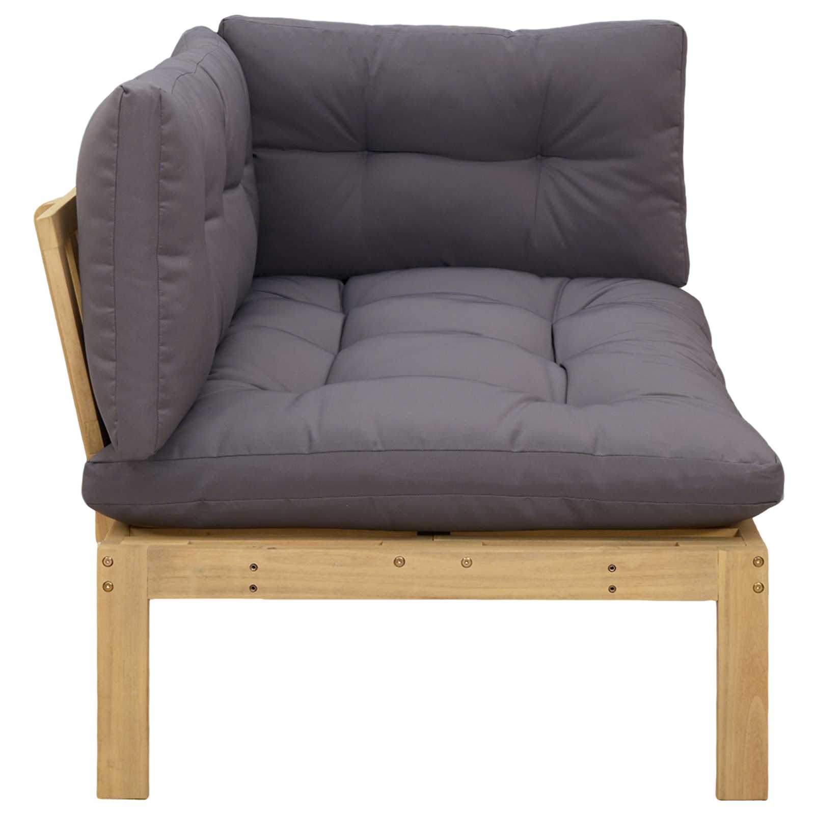 Hoekstoffe Licht Acacia en Donker Grijs 132 x 92 x 82 cm