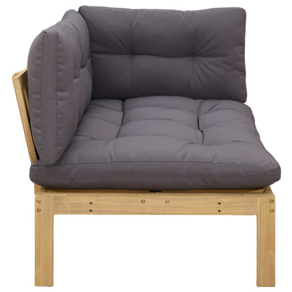 Hoekstoffe Licht Acacia en Donker Grijs 132 x 92 x 82 cm