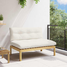 Midden Sofaset Licht Acacia en Crème Wit 120 x 80 x 82 cm