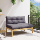 Sofaset massief acaciahout licht grijs 120x80x82 cm