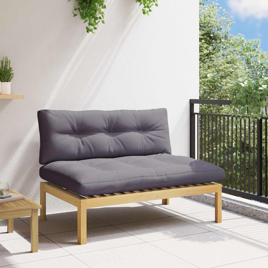 Midden Sofaset Licht Acacia en Donker Grijs 120 x 80 x 82 cm