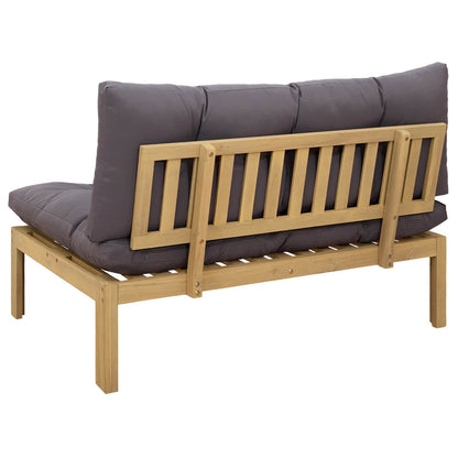 Midden Sofaset Licht Acacia en Donker Grijs 120 x 80 x 82 cm