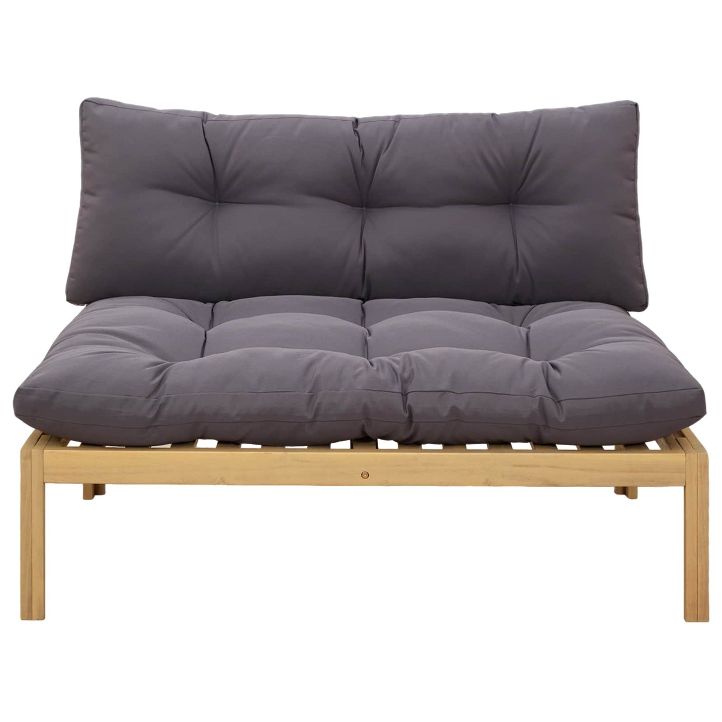 Midden Sofaset Licht Acacia en Donker Grijs 120 x 80 x 82 cm