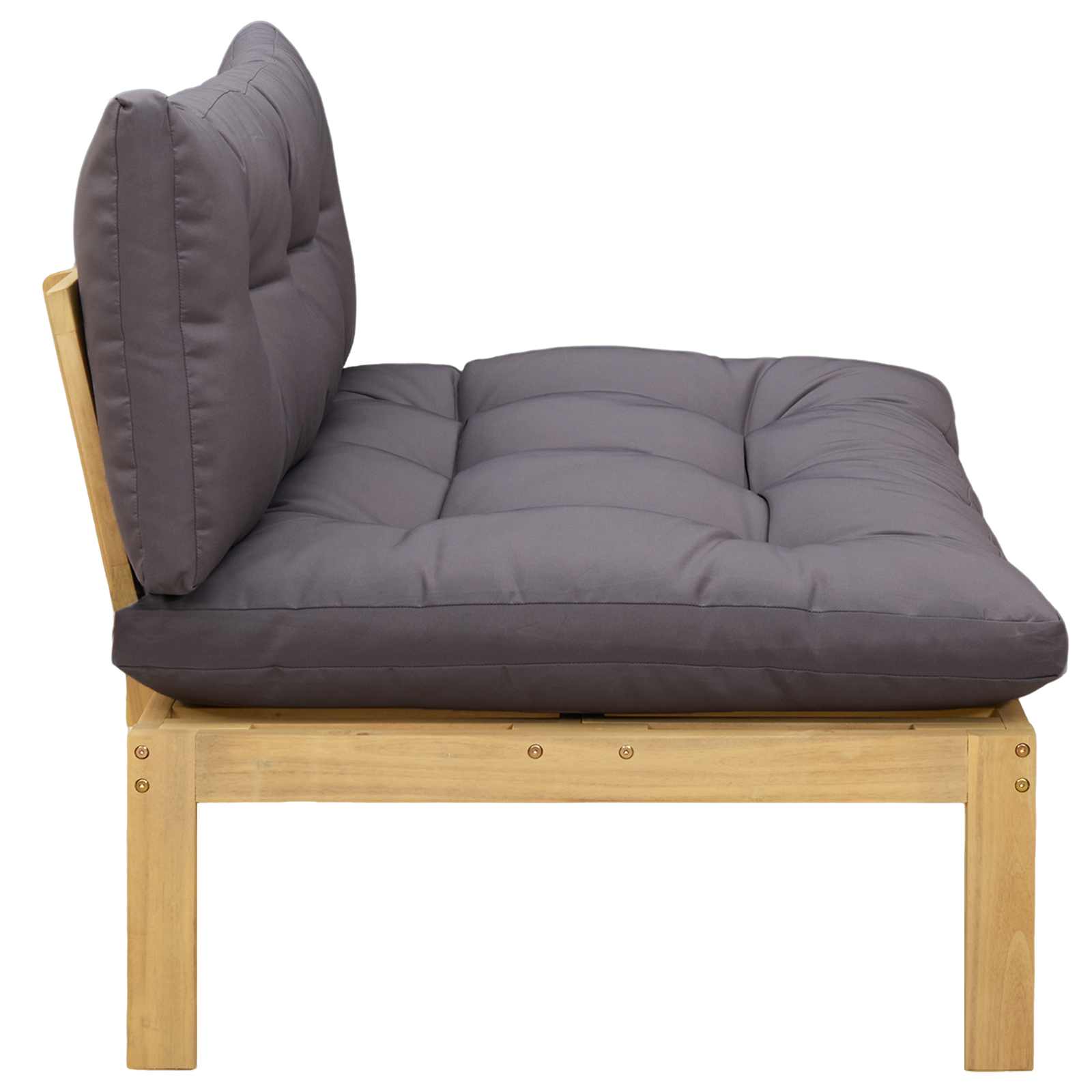 Midden Sofaset Licht Acacia en Donker Grijs 120 x 80 x 82 cm