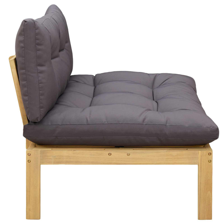 Midden Sofaset Licht Acacia en Donker Grijs 120 x 80 x 82 cm