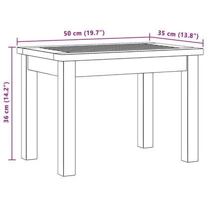 Salontafel Licht acacia 50 x 35 x 36 cm Massief Acaciahout