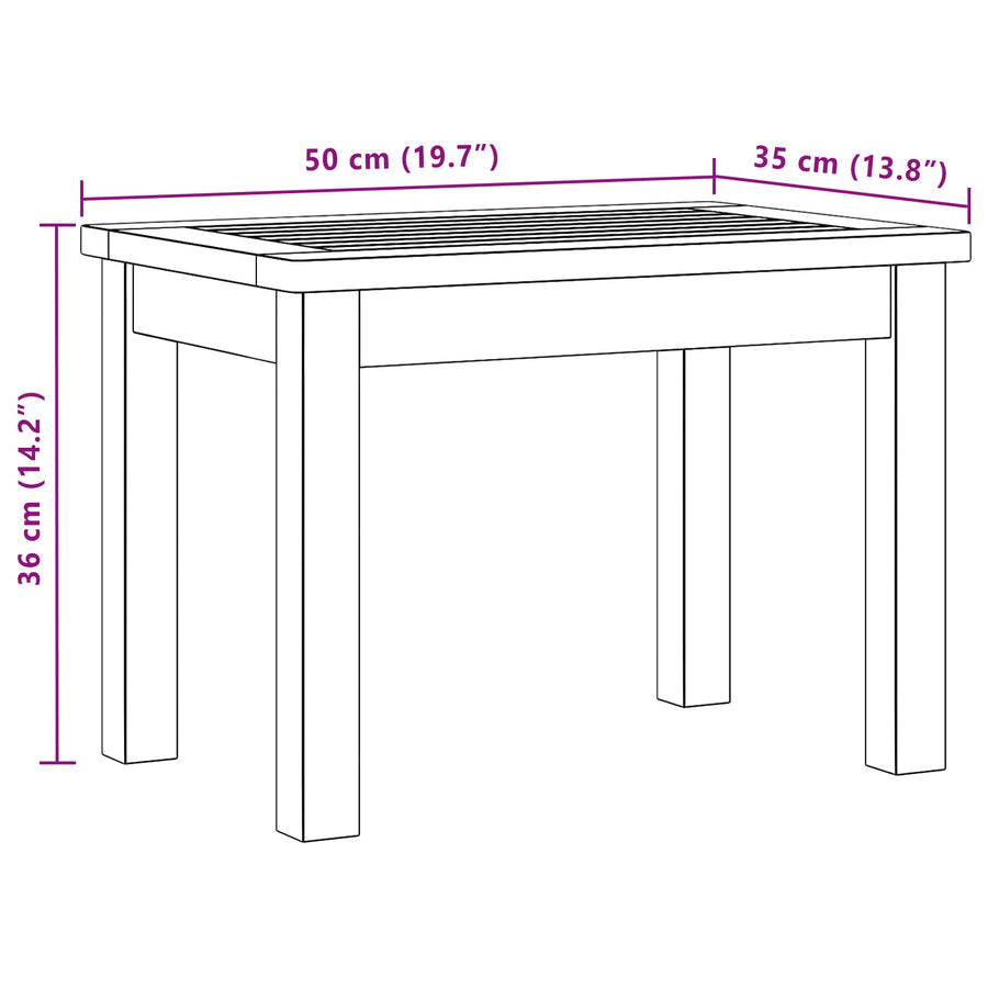 Salontafel Licht acacia 50 x 35 x 36 cm Massief Acaciahout