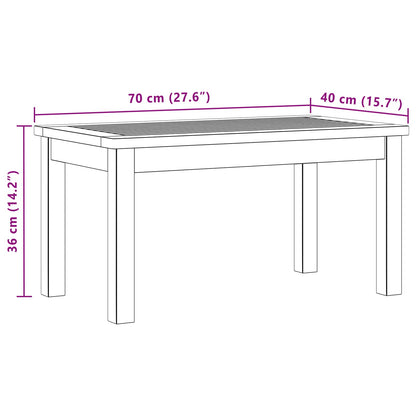 Salontafel Licht acacia 70 x 40 x 36 cm Massief Acaciahout