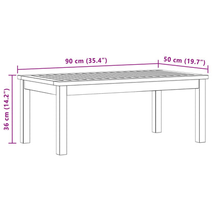 Salontafel Licht acacia 90 x 50 x 36 cm Massief Acaciahout