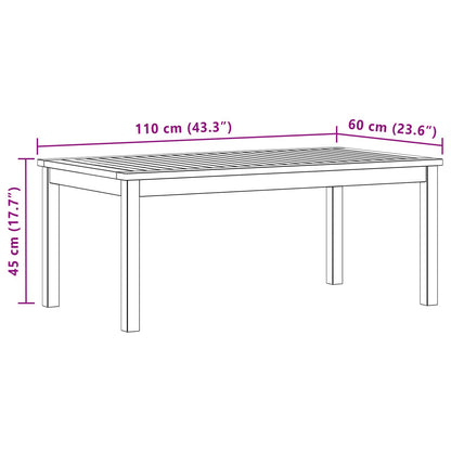 Salontafel Licht acacia 110 x 60 x 45 cm Massief Acaciahout