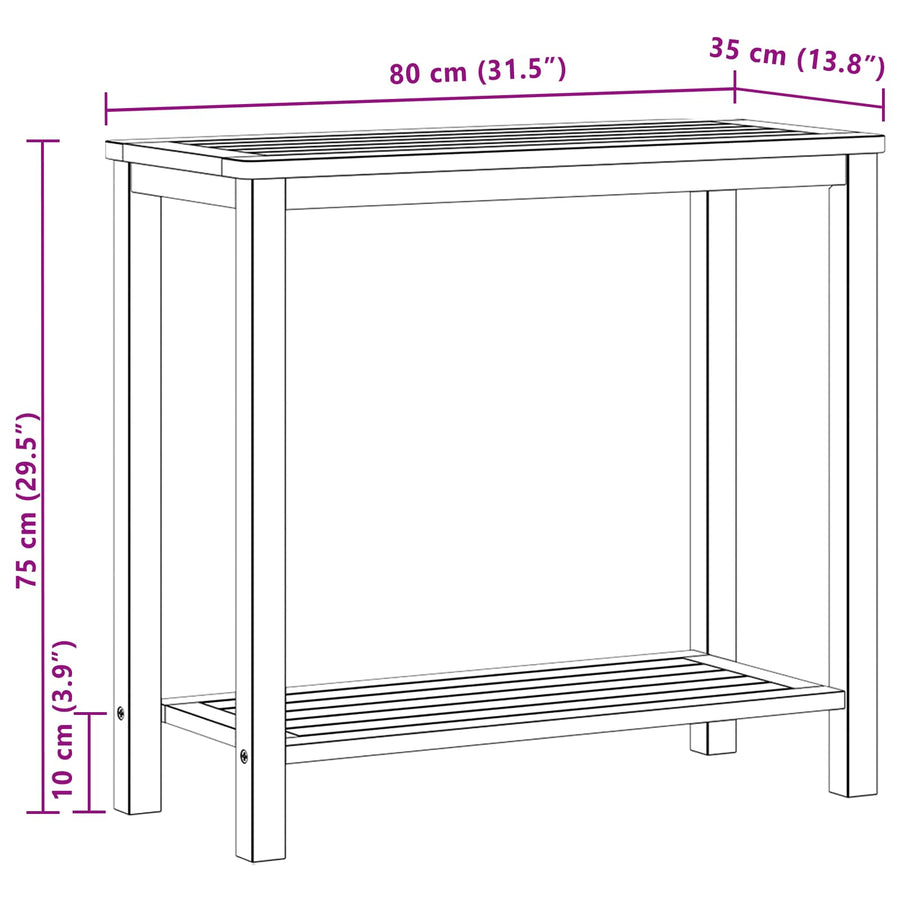 Tuin Console Tafel met opslag Licht acacia 80 x 35 x 75 cm