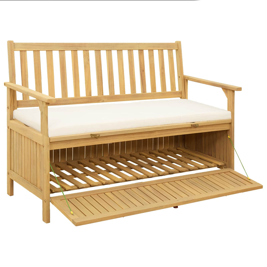 Opslagbank met kussen met opslag met de deur 120 x 63 x 84 cm