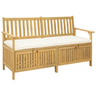 Storage bench with cushion with storage with door 148 x 63 x 84 cm