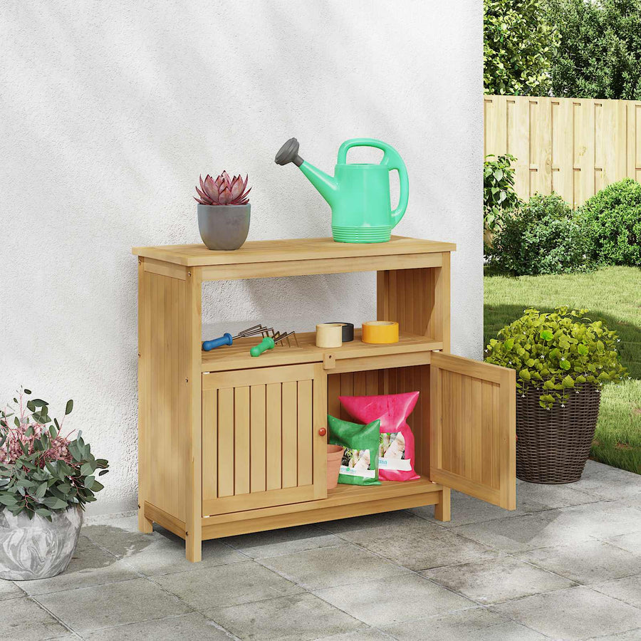 Tuin Console Tafel Licht acacia 80 x 35 x 75 cm