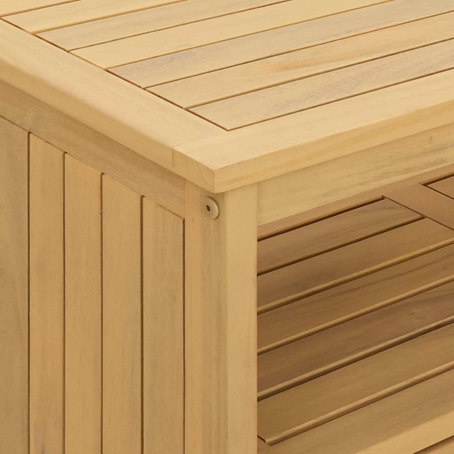 Tuin Console Tafel met opslag Licht acacia 110 x 35 x 75 cm
