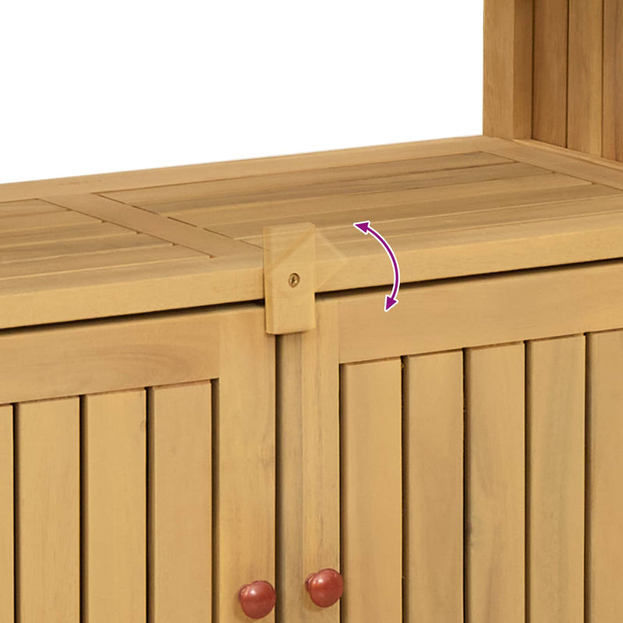 Tuin Console Tafel met opslag Licht acacia 110 x 35 x 75 cm