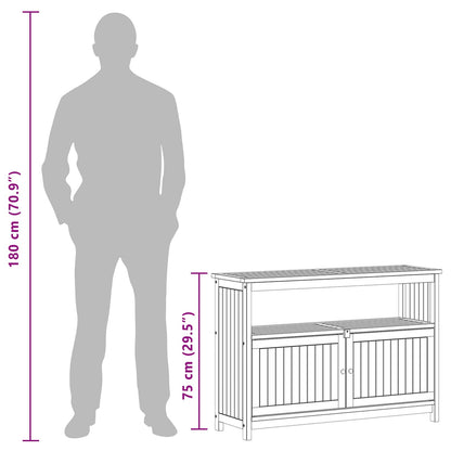 Tuin Console Tafel met opslag Licht acacia 110 x 35 x 75 cm