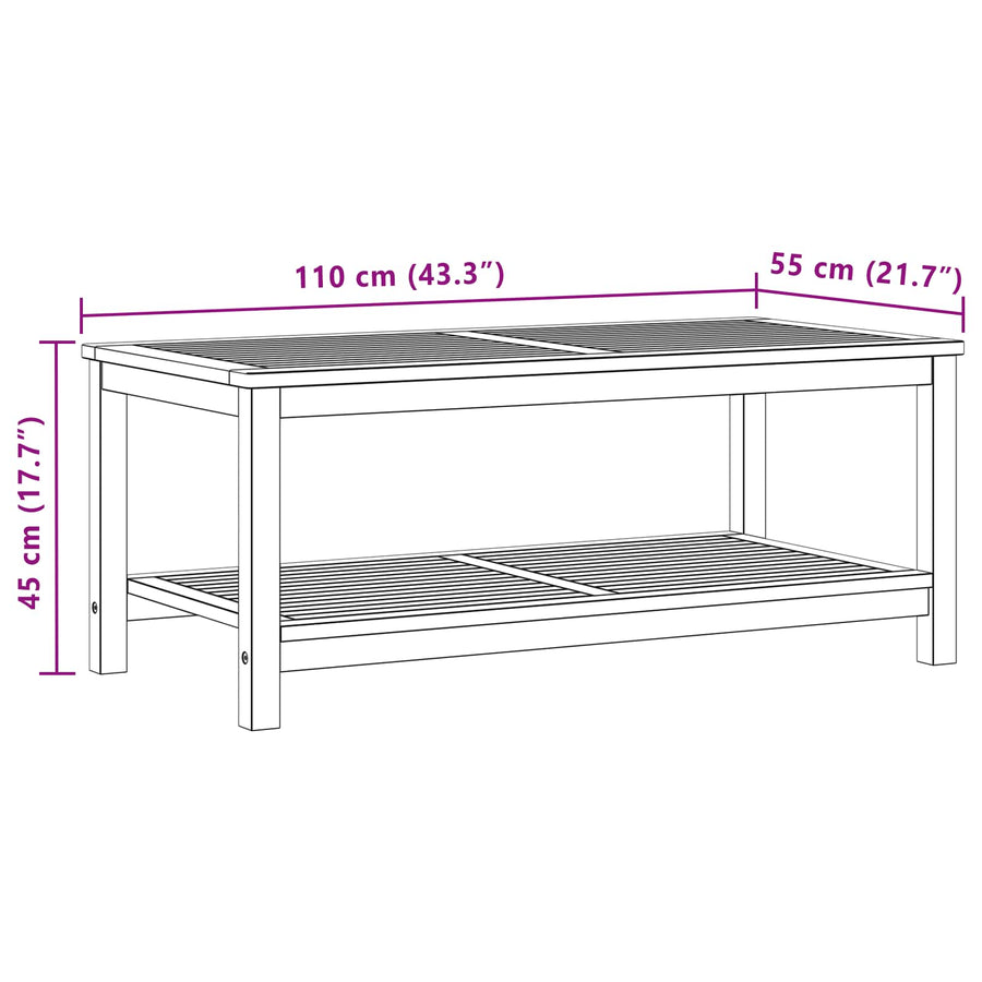 Bijzettafel Olie naturel 110 x 55 x 45 cm Massief Acaciahout