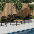 Outdoor Sofa Set with Cushions 4 pcs Black PE Rattan
