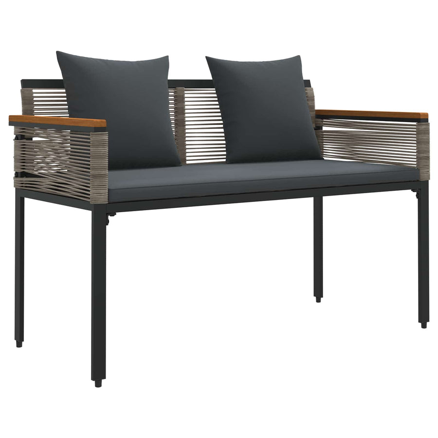 Buitenmeubelset met kussen 4 pcs Grijs en Donkergrijs PE Rattan