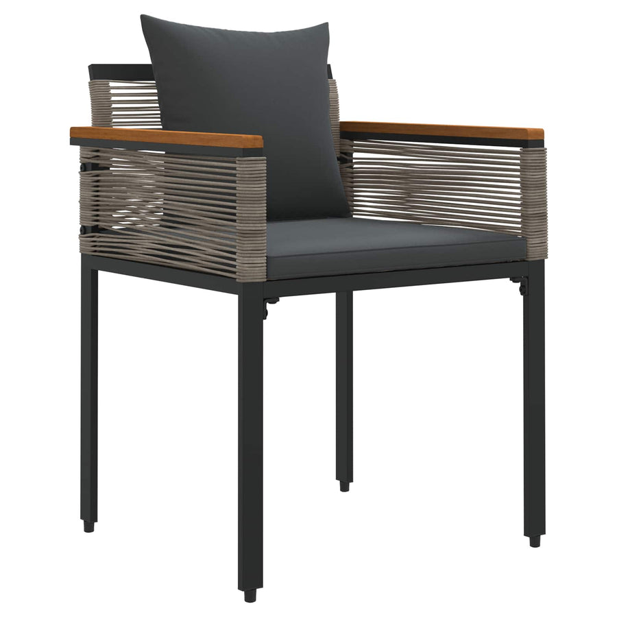 Buitenmeubelset met kussen 4 pcs Grijs en Donkergrijs PE Rattan
