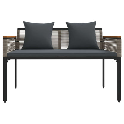 Buitenmeubelset met kussen 4 pcs Grijs en Donkergrijs PE Rattan