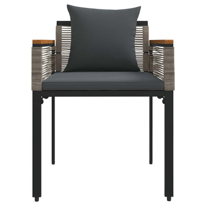 Buitenmeubelset met kussen 4 pcs Grijs en Donkergrijs PE Rattan