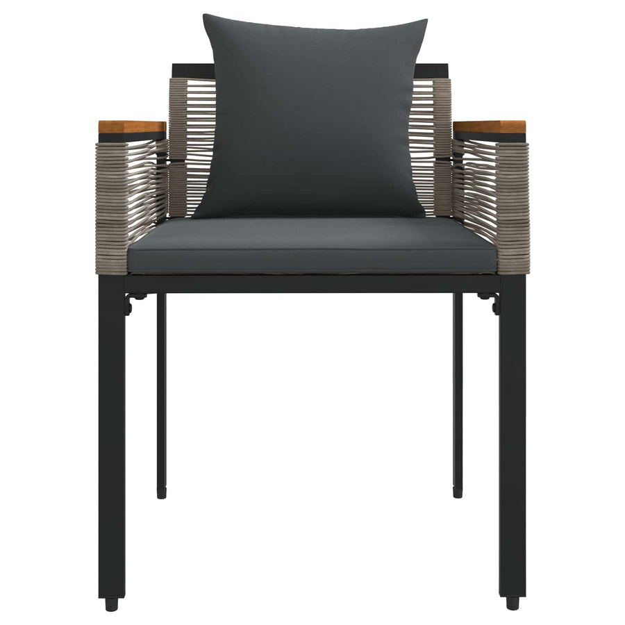 Buitenmeubelset met kussen 4 pcs Grijs en Donkergrijs PE Rattan