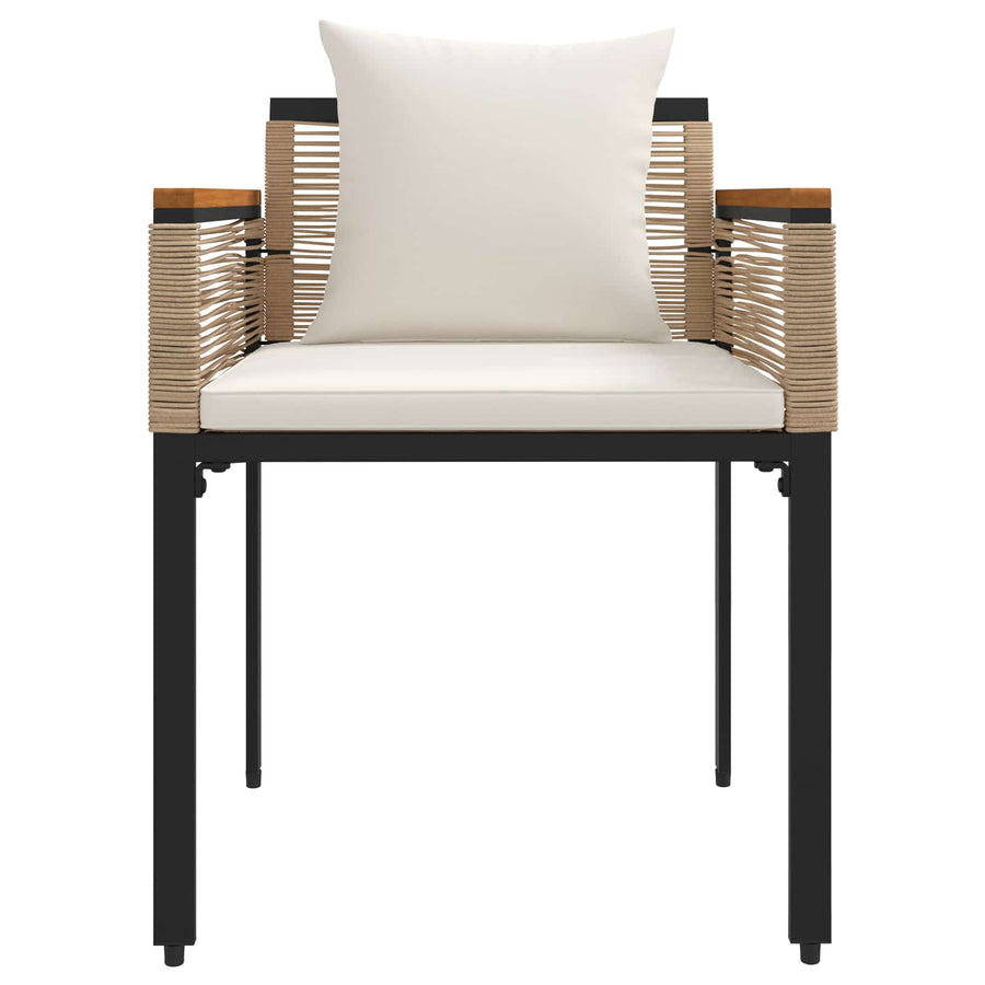 Buitenmeubelset met kussen 4 pcs Beige en Crème Wit PE Rattan