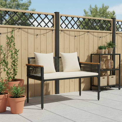 Tuinbank Zwart en Cream Wit 117 x 54 x 74.5 cm poly rattan