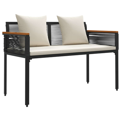 Tuinbank Zwart en Cream Wit 117 x 54 x 74.5 cm poly rattan