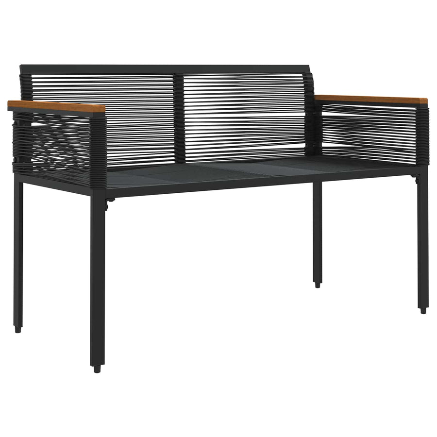 Tuinbank Zwart en Cream Wit 117 x 54 x 74.5 cm poly rattan
