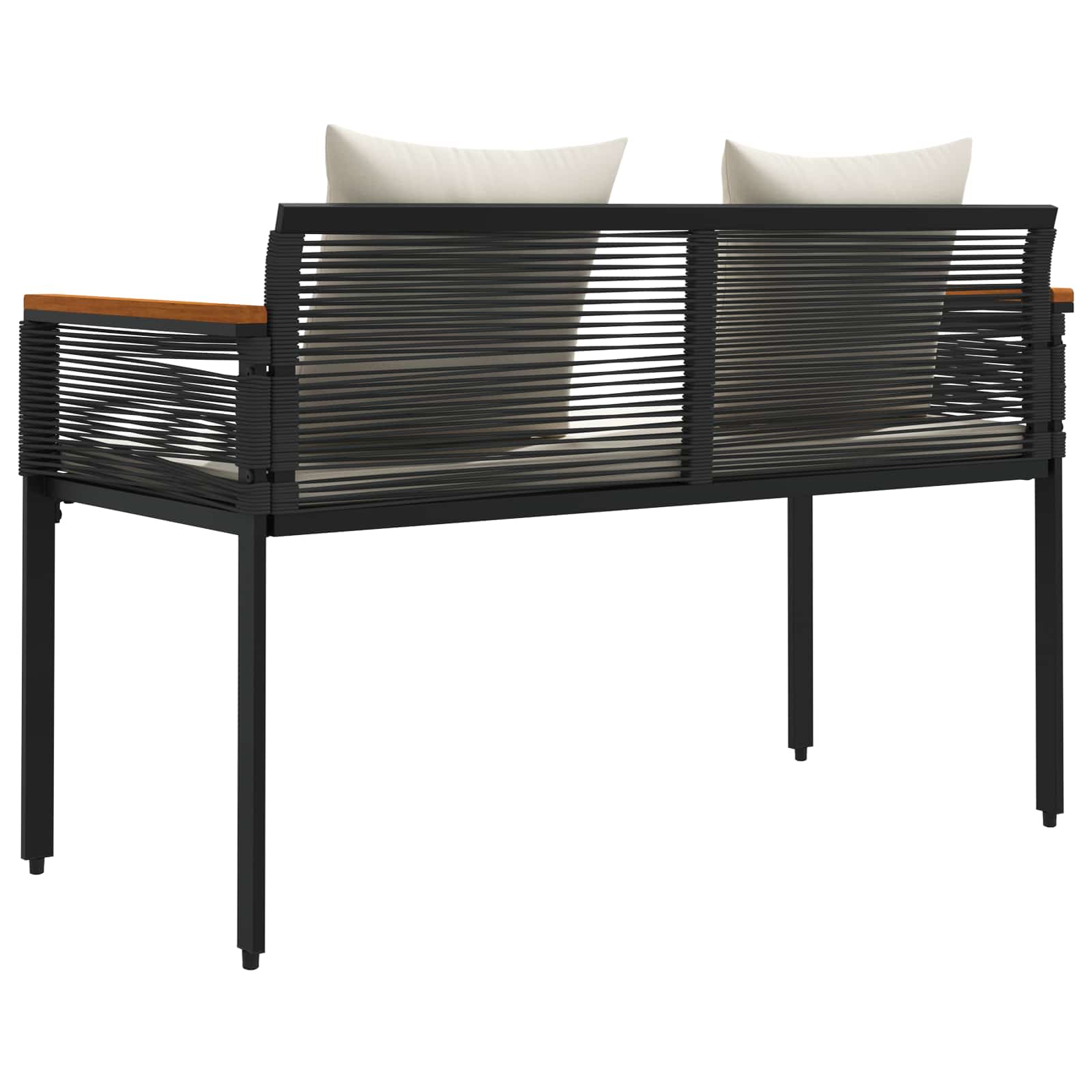 Tuinbank Zwart en Cream Wit 117 x 54 x 74.5 cm poly rattan