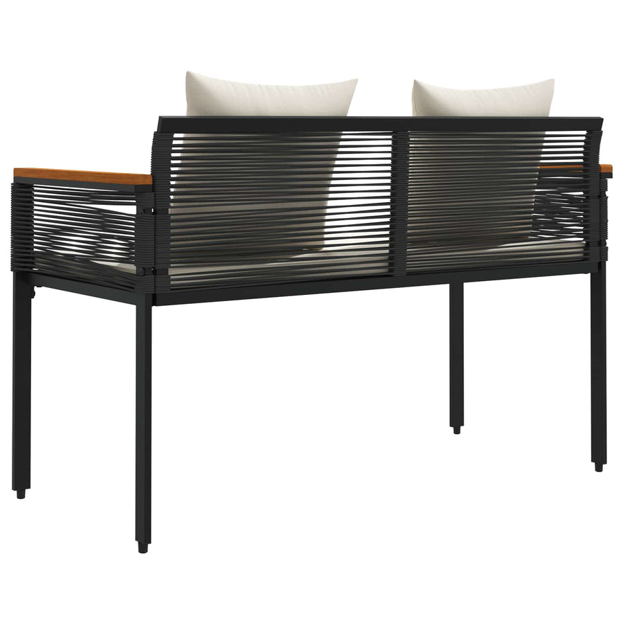 Tuinbank Zwart en Cream Wit 117 x 54 x 74.5 cm poly rattan