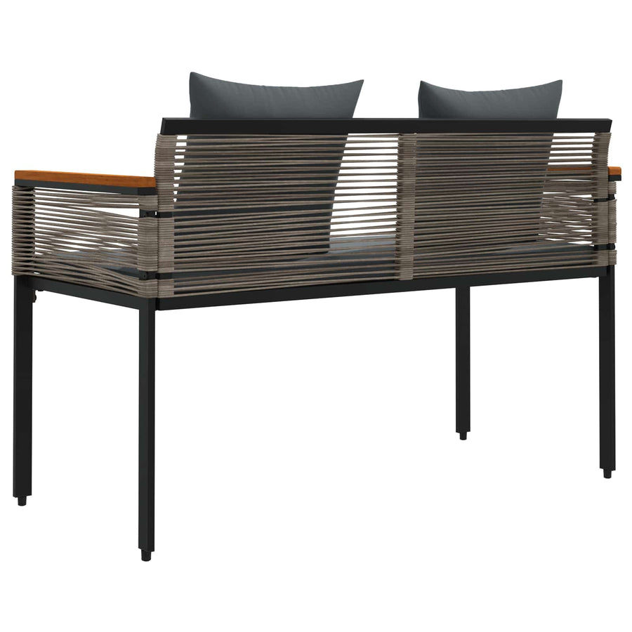 Tuinbank Grijs en Donkergrijs 117 x 54 x 74.5 cm poly rattan