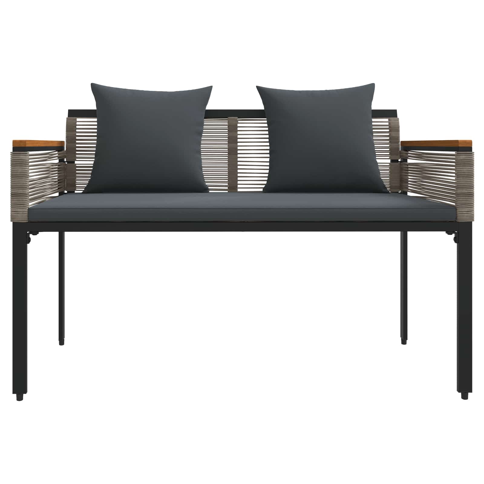 Tuinbank Grijs en Donkergrijs 117 x 54 x 74.5 cm poly rattan