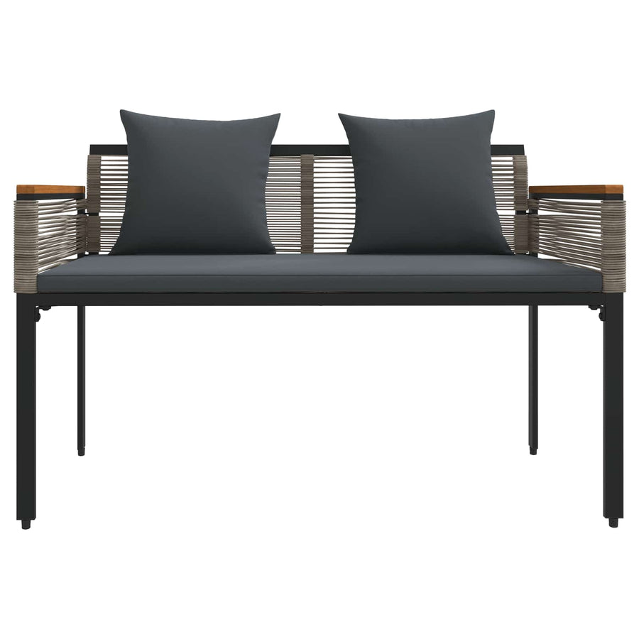 Tuinbank Grijs en Donkergrijs 117 x 54 x 74.5 cm poly rattan