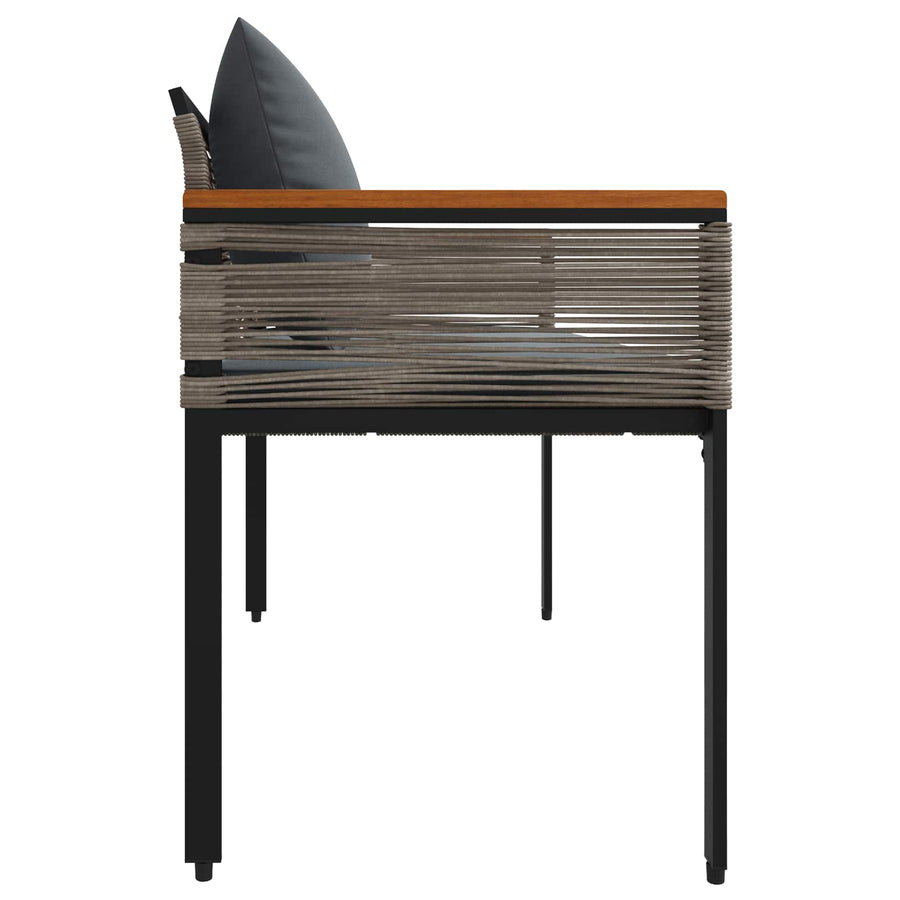 Tuinbank Grijs en Donkergrijs 117 x 54 x 74.5 cm poly rattan