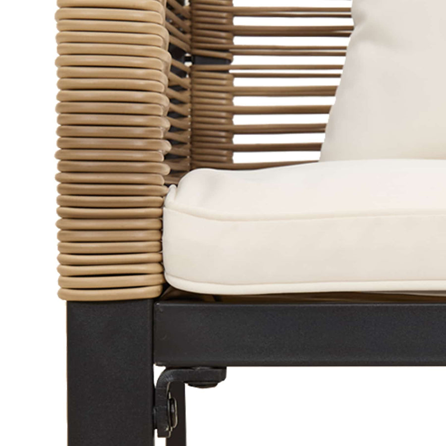 Tuinbank Beige en Crème Wit 117 x 54 x 74.5 cm poly rattan