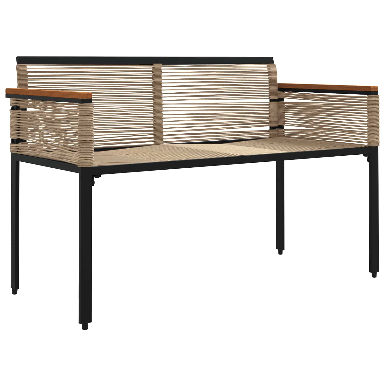Tuinbank Beige en Crème Wit 117 x 54 x 74.5 cm poly rattan