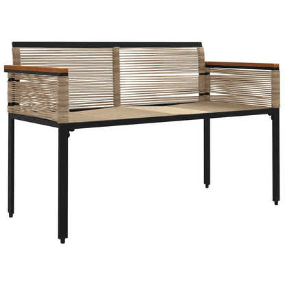 Tuinbank Beige en Crème Wit 117 x 54 x 74.5 cm poly rattan