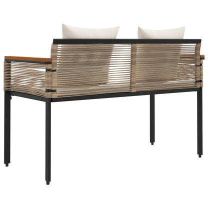 Tuinbank Beige en Crème Wit 117 x 54 x 74.5 cm poly rattan