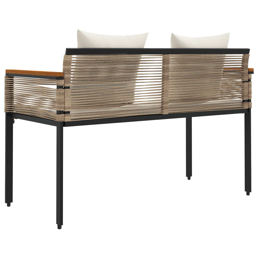 Tuinbank Beige en Crème Wit 117 x 54 x 74.5 cm poly rattan