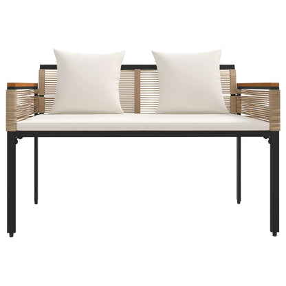 Tuinbank Beige en Crème Wit 117 x 54 x 74.5 cm poly rattan