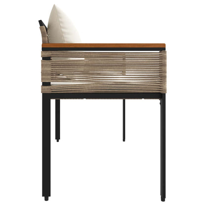 Tuinbank Beige en Crème Wit 117 x 54 x 74.5 cm poly rattan
