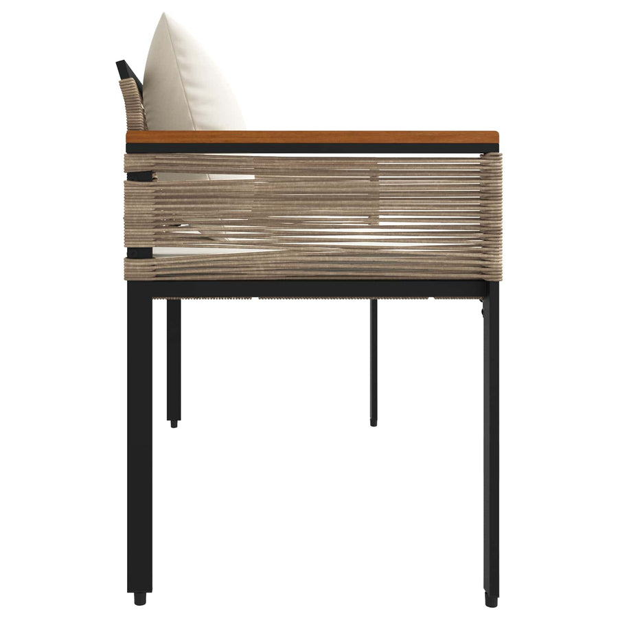 Tuinbank Beige en Crème Wit 117 x 54 x 74.5 cm poly rattan