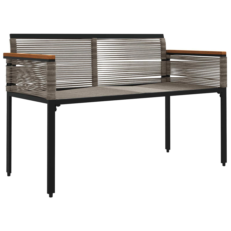 Tuinbank Grijs en Marineblauw 117 x 54 x 74.5 cm poly rattan