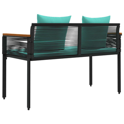 Tuinbank Zwart en Turquoise 117 x 54 x 74.5 cm poly rattan