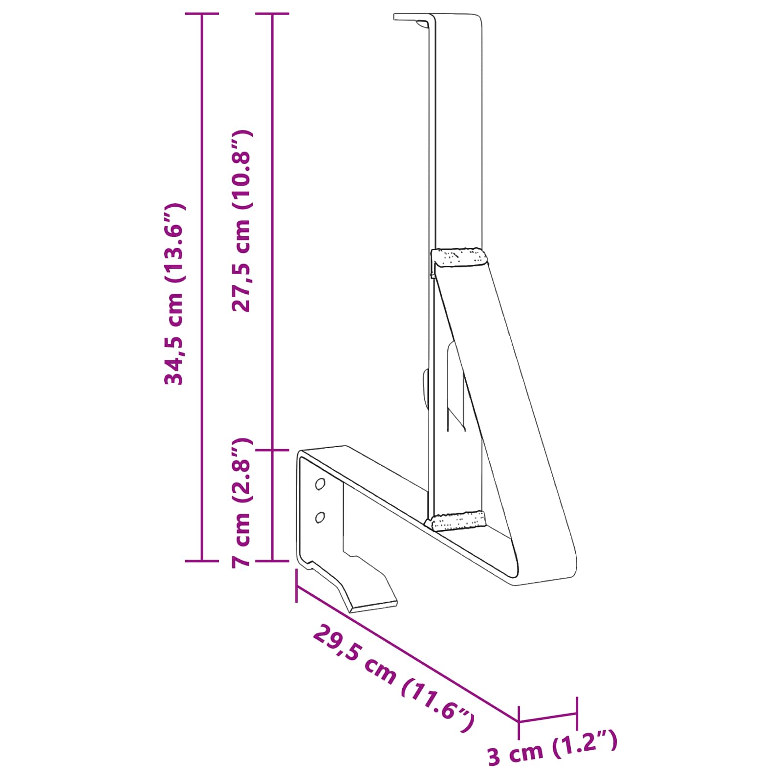 Sneeuwbeveiligingsteun 2 pcs Antraciet 29,5 x 3 x 34,5 cm Staal